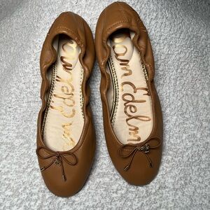 Sam Edelman Felicia Brown Leather Bow Classic Ballet Flats Women Sz 7